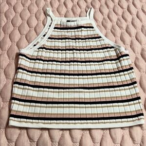 h&m striped high neck tank top